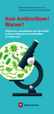 Titelseite des Informationsblatts: Kein Antibiotikum! Warum?